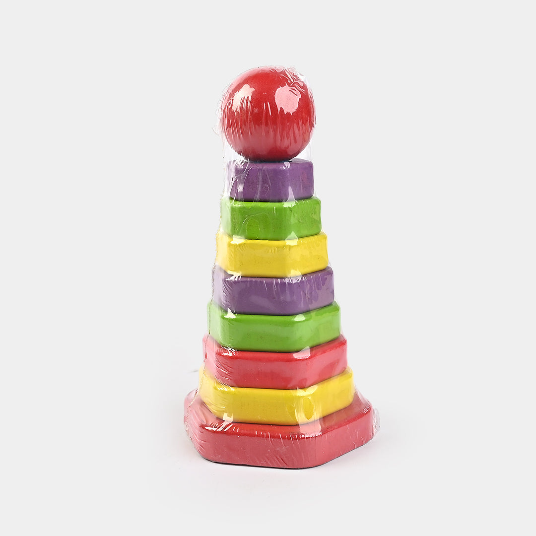 Wooden Colorful Building Stacking Tower for Kids