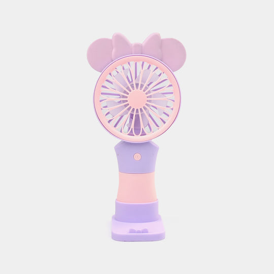 Portable Rechargeable Small Handheld Fan with Night Light and USB Charging