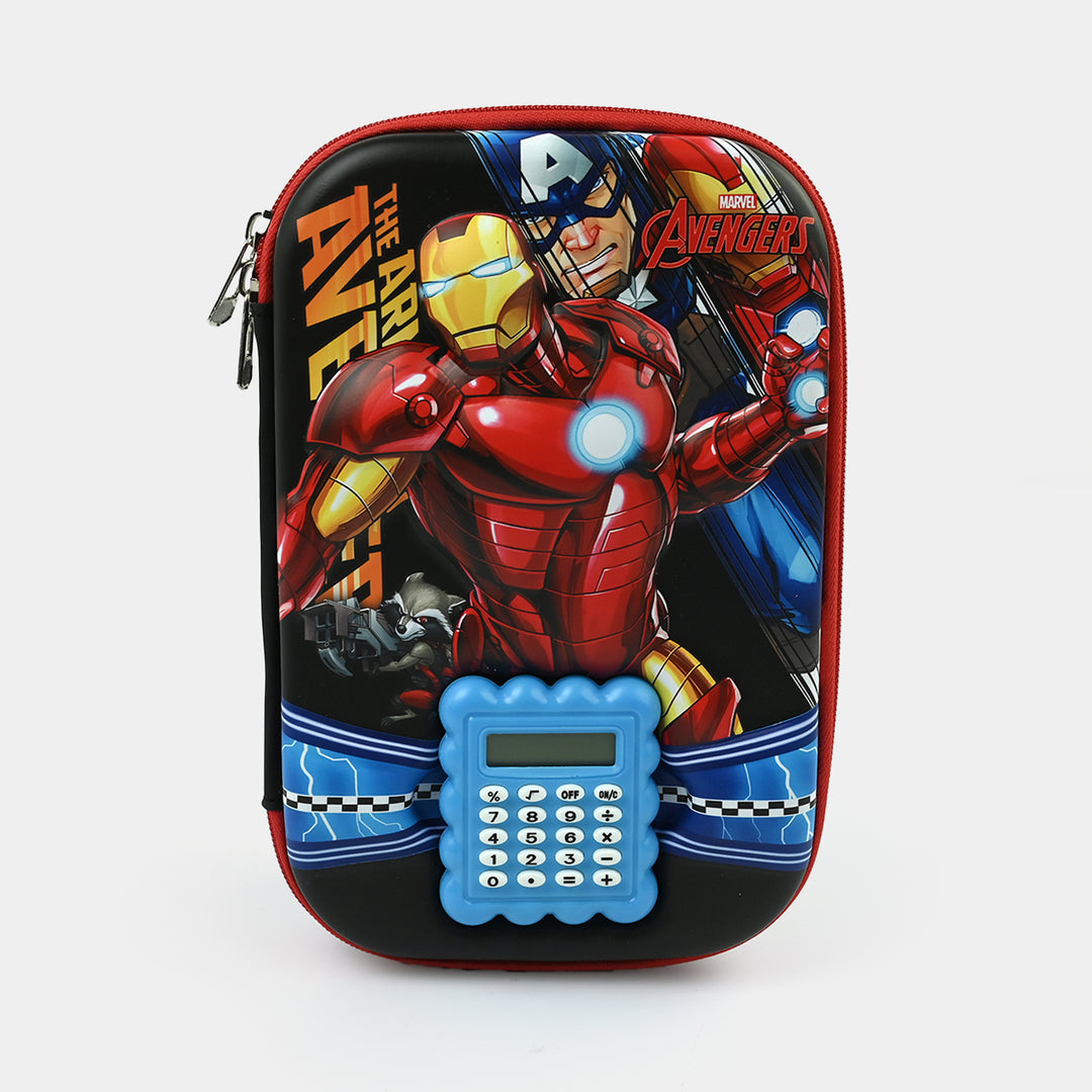 Stationery Pencil Pouch with Built-in Calculator