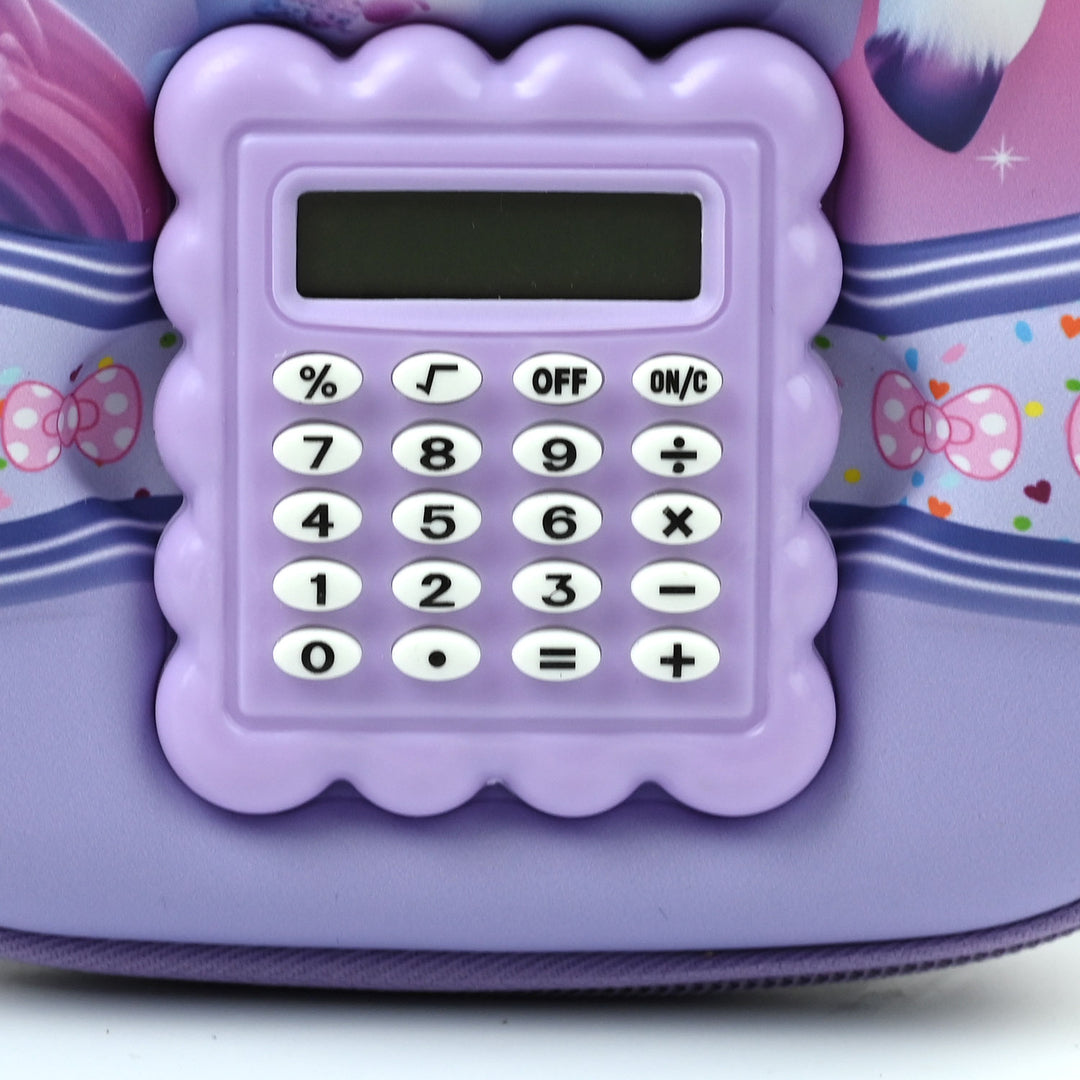Stationery Pencil Pouch with Built-in Calculator