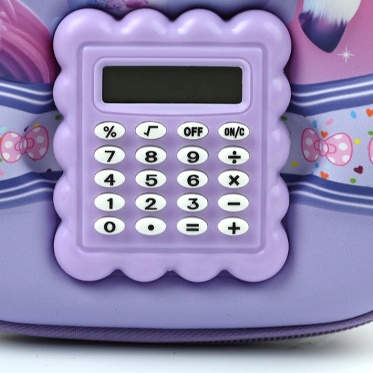 Stationery Pencil Pouch with Built-in Calculator