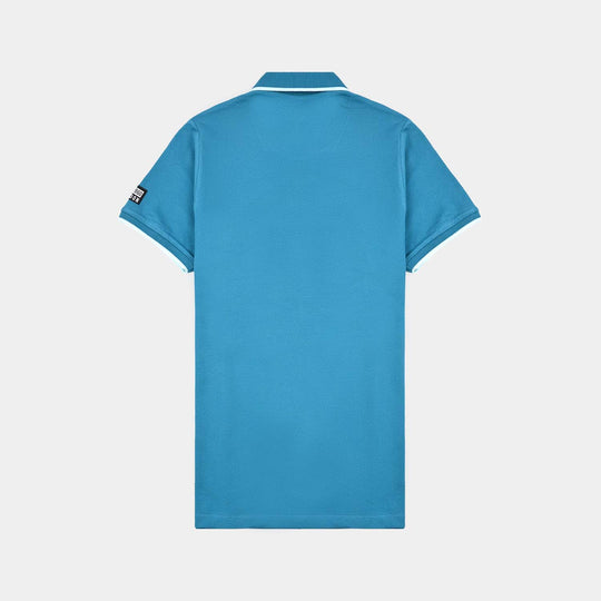Teen Boys Jumbo Pique Polo-Blue