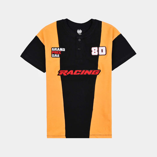 Boys Jumbo Pique T-Shirt H/S Game On-Black/Orange