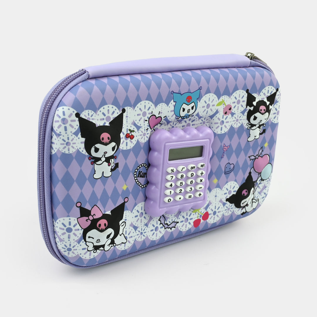 Stationery Pencil Pouch with Built-in Calculator