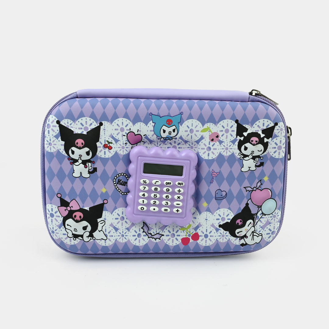 Stationery Pencil Pouch with Built-in Calculator