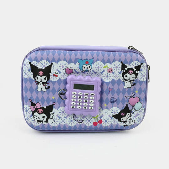 Stationery Pencil Pouch with Built-in Calculator