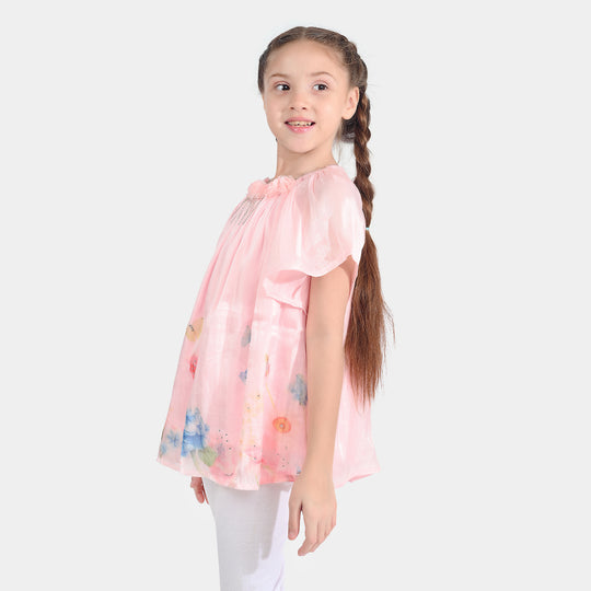 Girls Chiffon Top-Peach