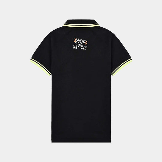 Boys Cotton PK Polo Attitude-Jet Black