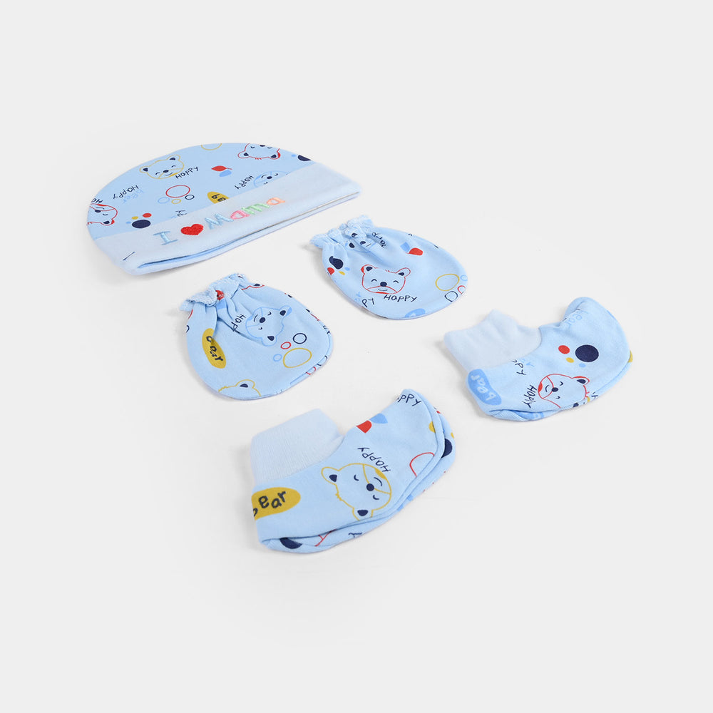 Baby Cap/Hat+Socks+Mittens 3PCs Set