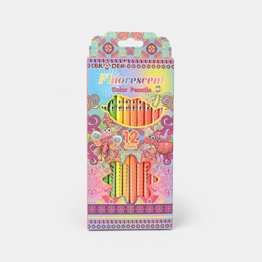 Braden Fluorescent 12 Color Pencils | Bright & Smooth