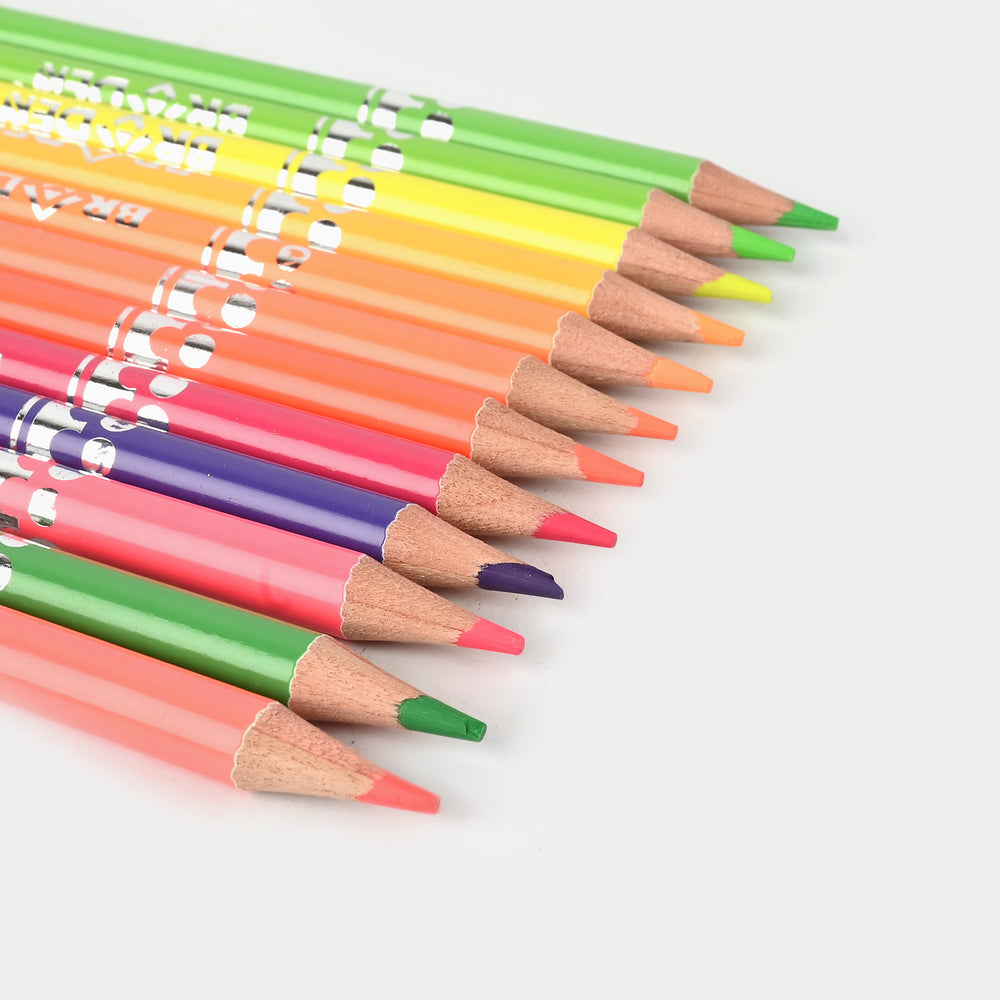 Braden Fluorescent 12 Color Pencils | Bright & Smooth