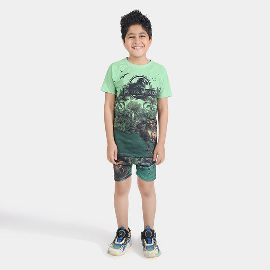Boys Microfiber Jersey 2 Piece Suit-GREEN