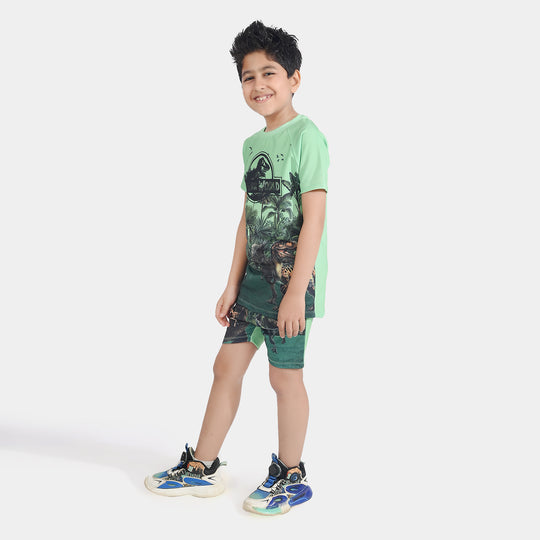 Boys Microfiber Jersey 2 Piece Suit-GREEN