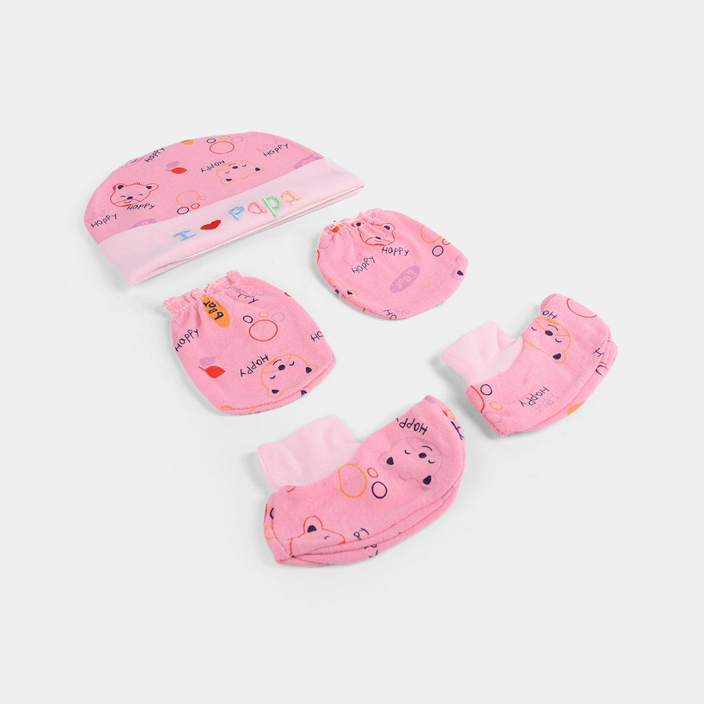 Baby Cap/Hat+Socks+Mittens 3PCs Set