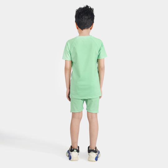 Boys Microfiber Jersey 2 Piece Suit-GREEN