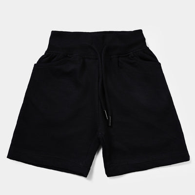 Infant Boys Cotton Terry Knitted Short Basic-BLACK