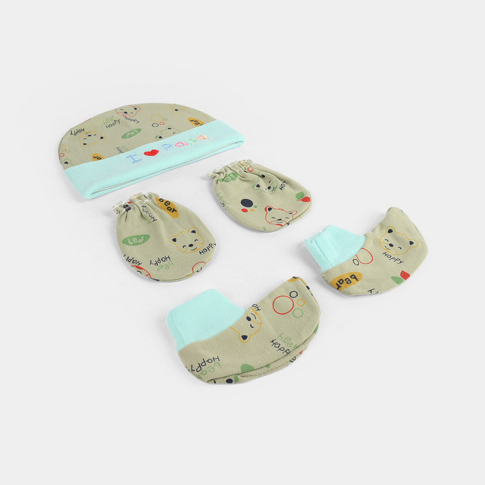 Baby Cap/Hat+Socks+Mittens 3PCs Set