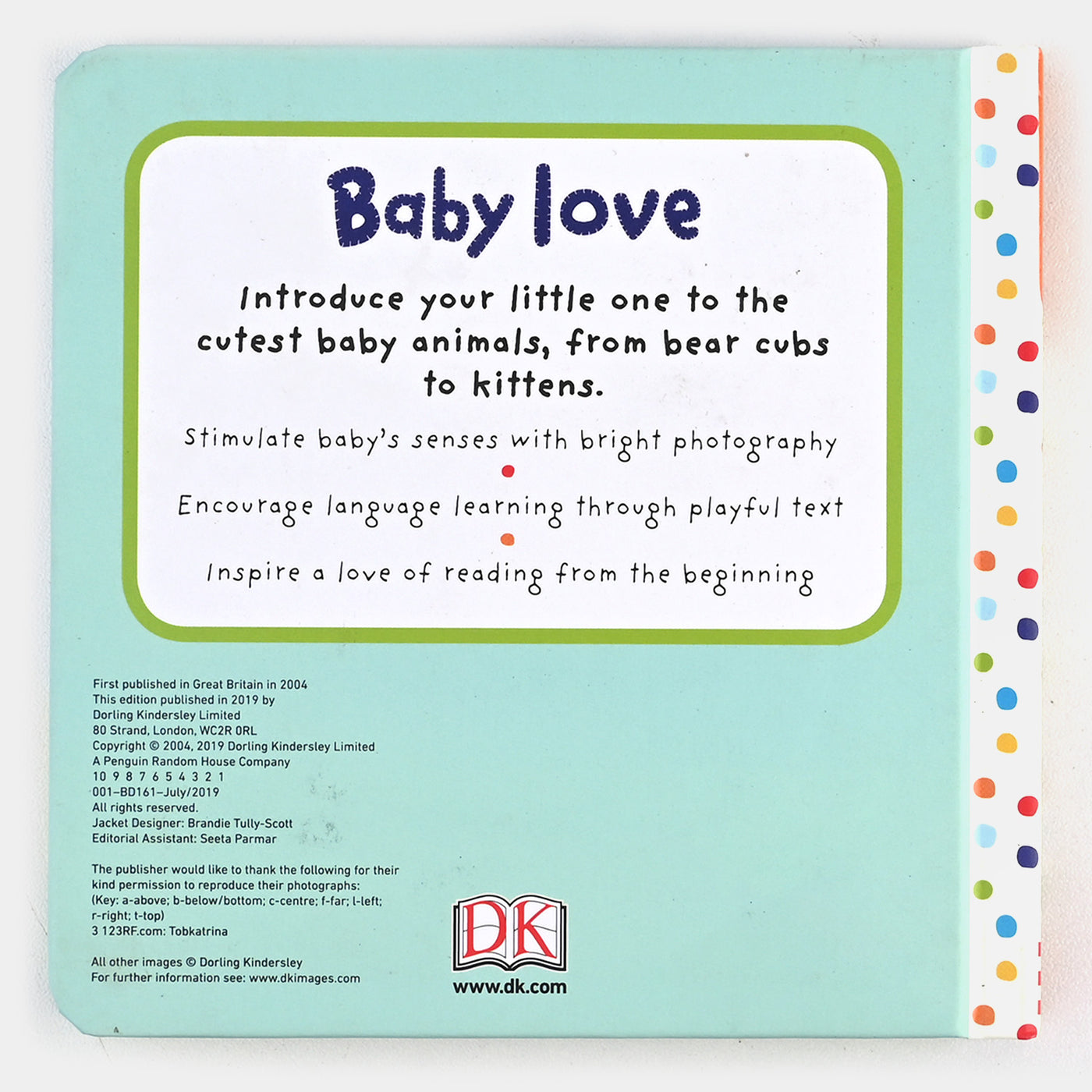 Educational Baby Love Baby Animals Board Book