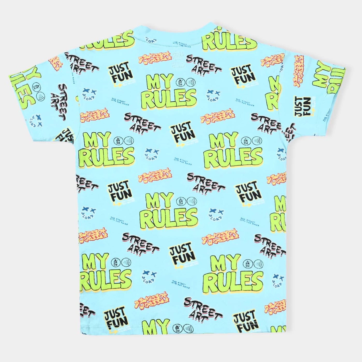 Boys Slub Jersey T-Shirt H/S My Rules-T. Turquoise