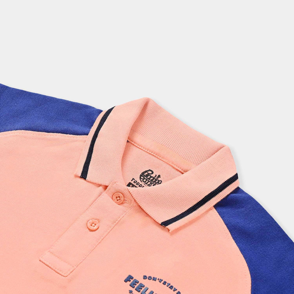 Boys Cotton PK Polo Feeling Good-Peach