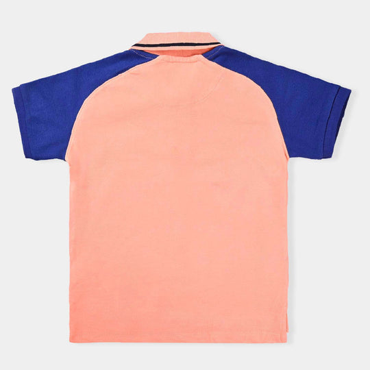 Boys Cotton PK Polo Feeling Good-Peach