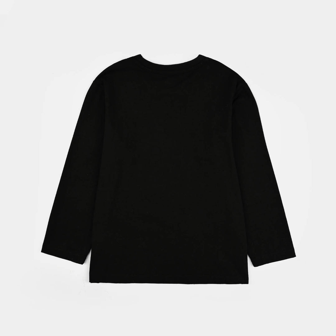 Boys Lycra Jersey T-Shirt Character-BLACK