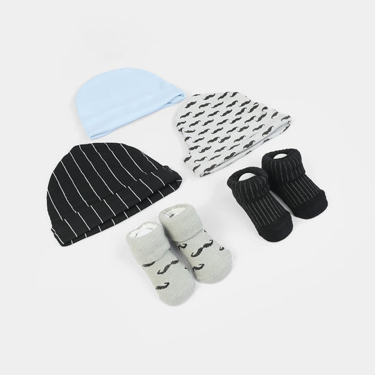 Cotton Baby Cap & Socks Pack Of 5