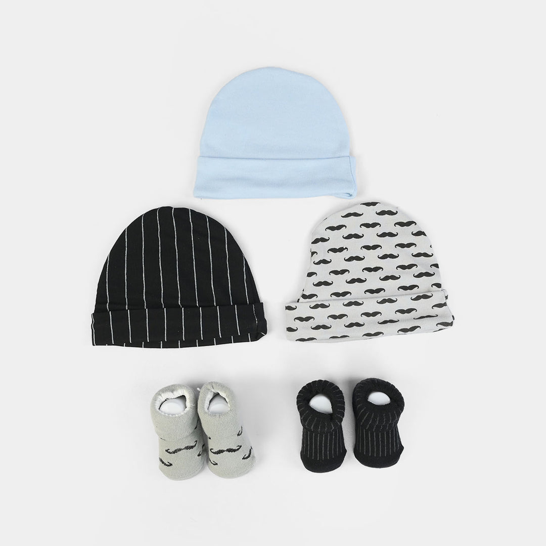 Cotton Baby Cap & Socks Pack Of 5