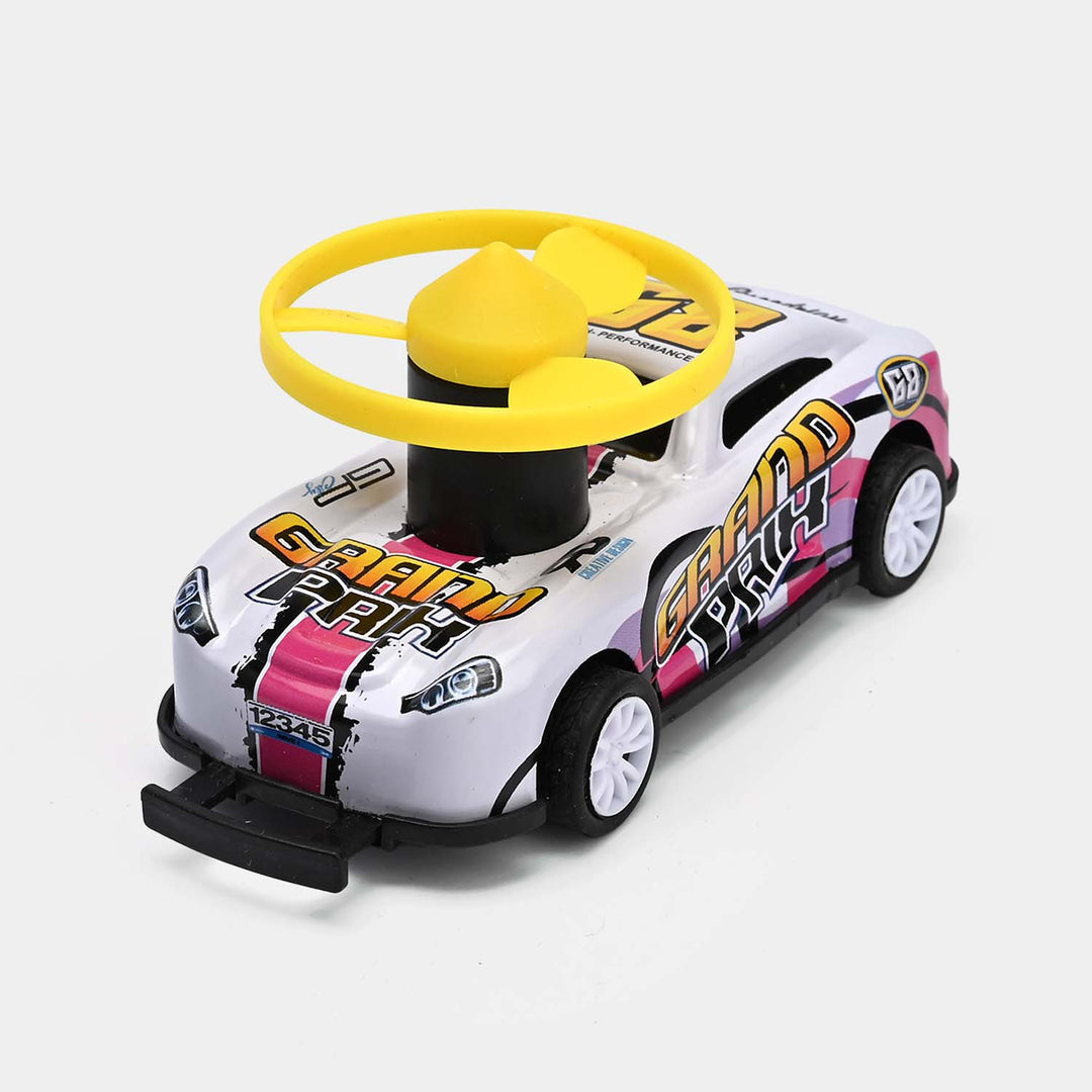 Die-Cast Car with Frisbee Spin