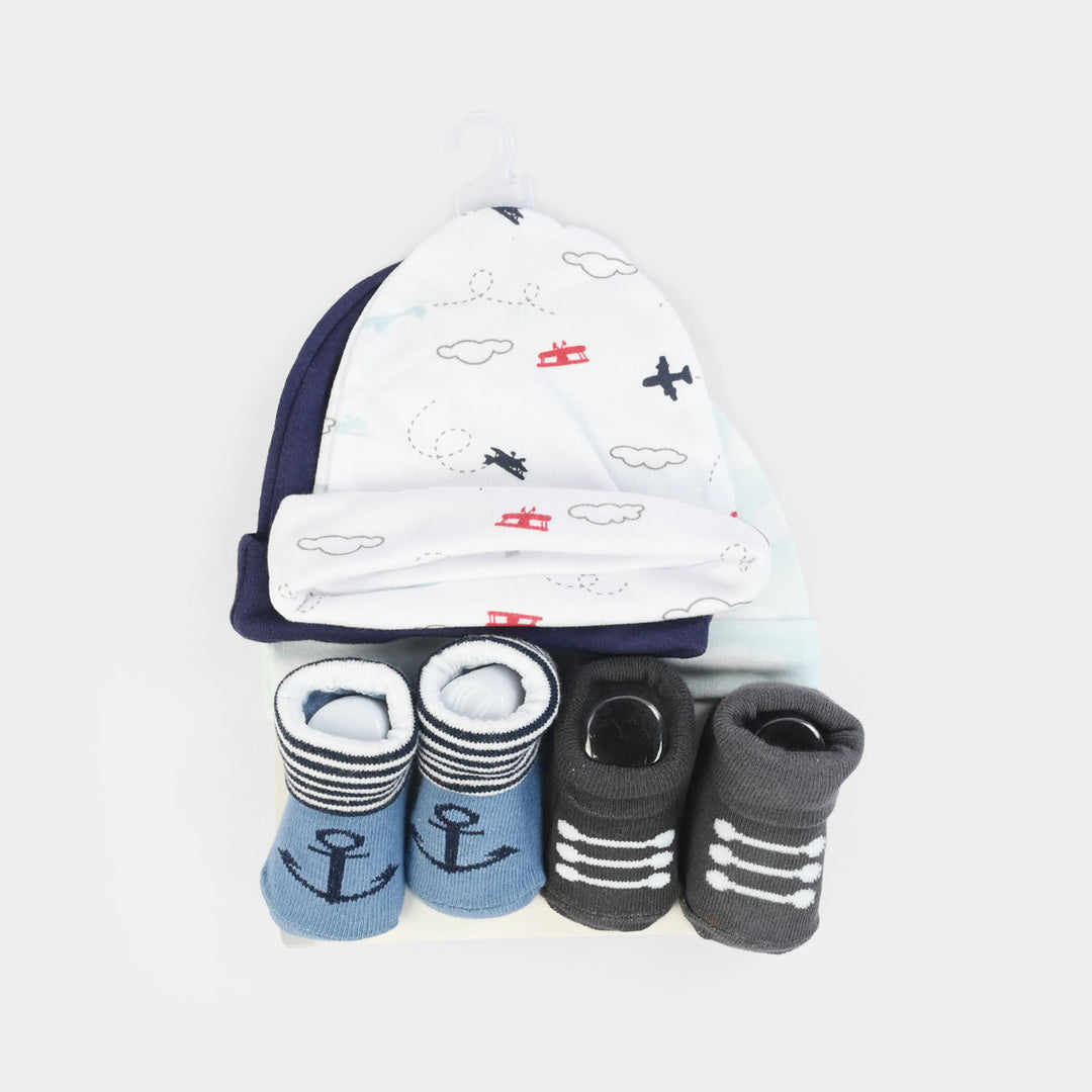 Cotton Baby Cap & Socks Pack Of 5