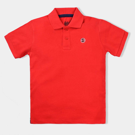 Boys Cotton Pk Polo Basic-F. Scarlet