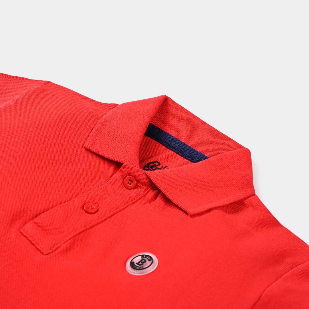 Boys Cotton Pk Polo Basic-F. Scarlet