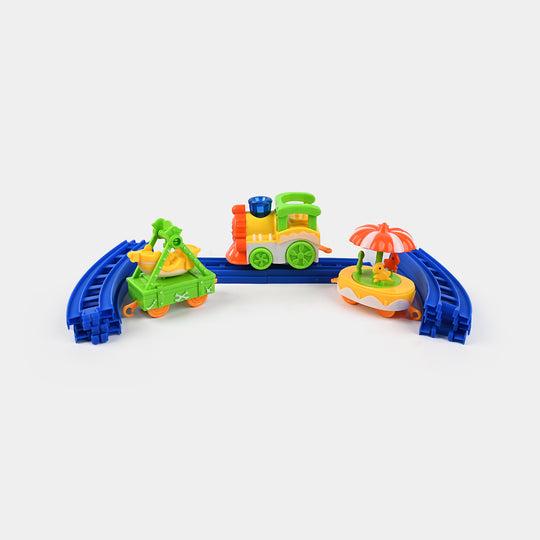 Electric Cartoon Circus Train Track Set for KIds