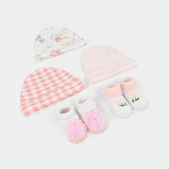 Cotton Baby Cap & Socks Pack Of 5