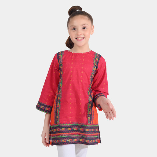Girls Cotton Poplin Printed Kurti Desired-Multi