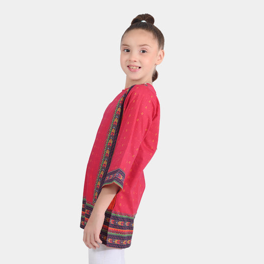 Girls Cotton Poplin Printed Kurti Desired-Multi
