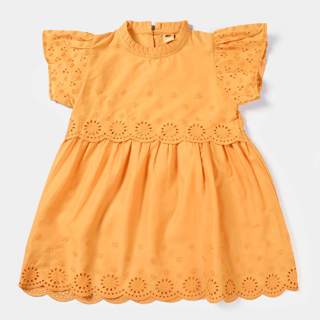 Girls Chicken Kari Chicken Casual Frock Citrus Gala-Citrus