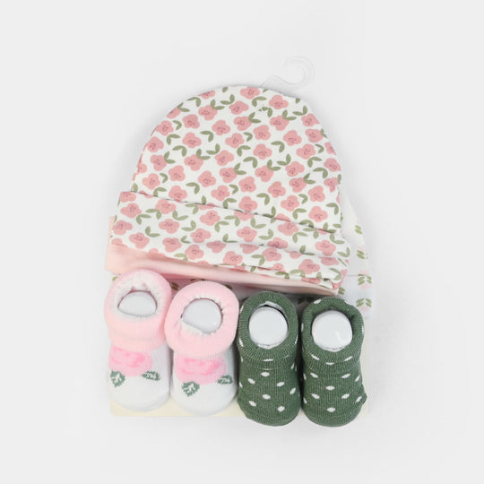 Cotton Baby Cap & Socks Pack Of 5