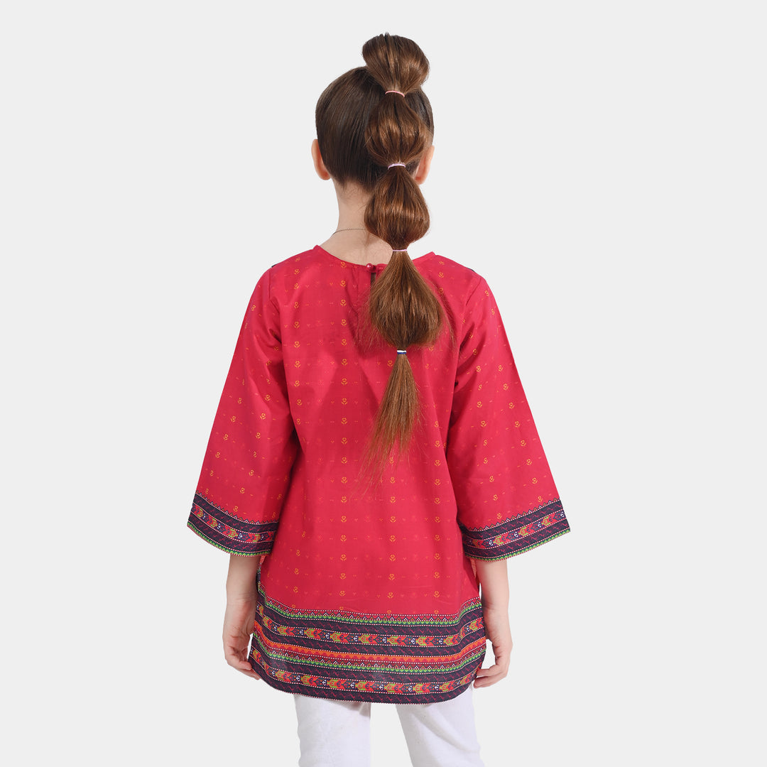 Girls Cotton Poplin Printed Kurti Desired-Multi