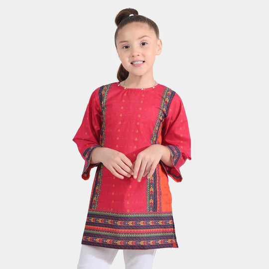 Girls Cotton Poplin Printed Kurti Desired-Multi