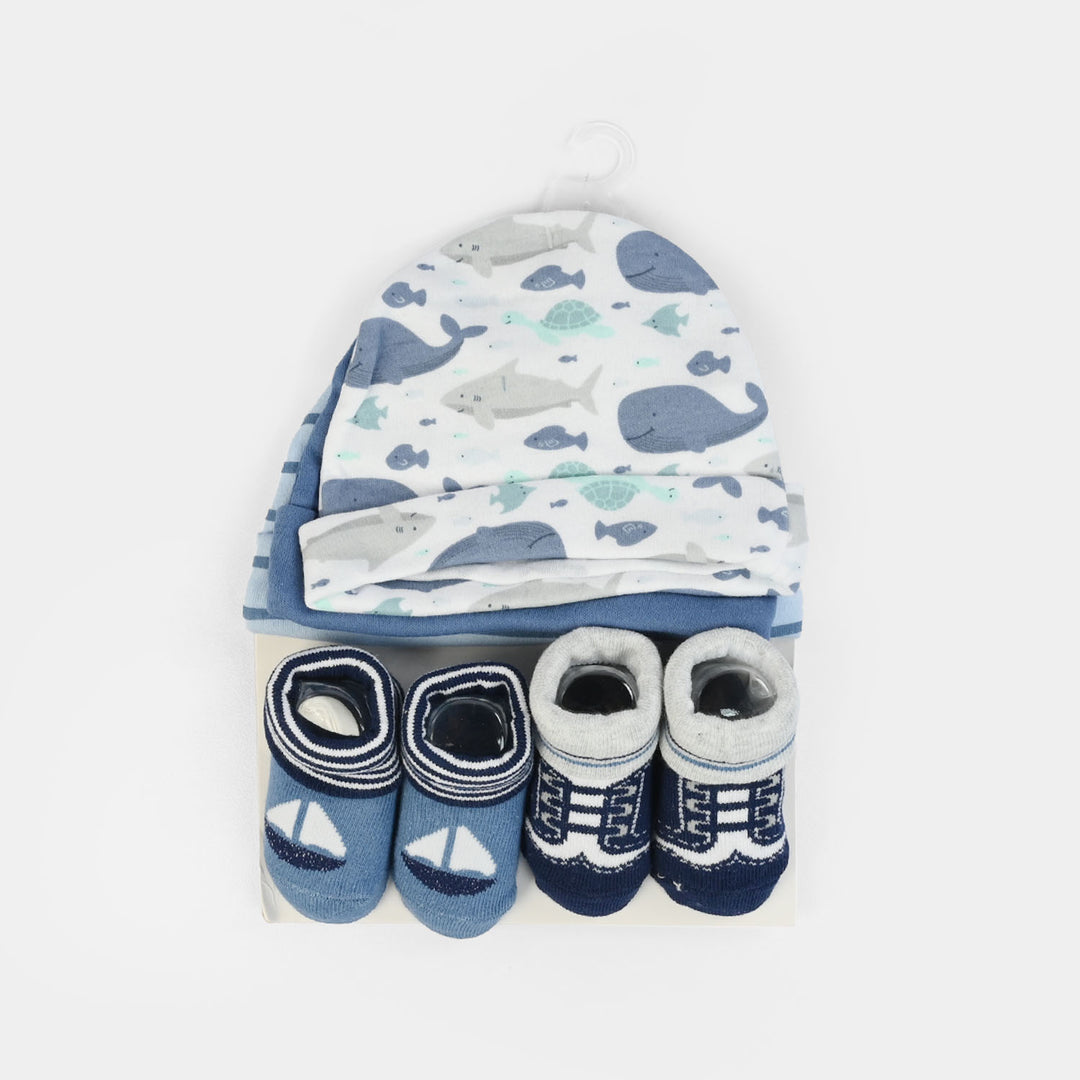 Cotton Baby Cap & Socks Pack Of 5