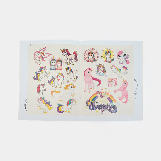 Character Activity Coloring Book with Stickers for Kids