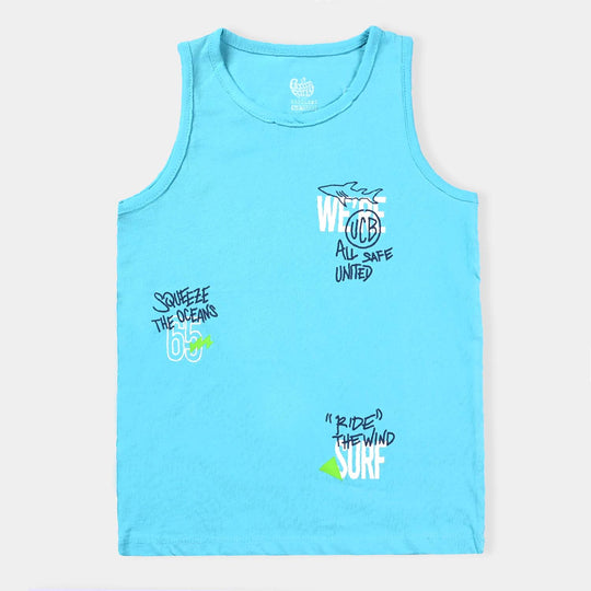 Boys Slub Jersey Sando Ocean-Sky Blue