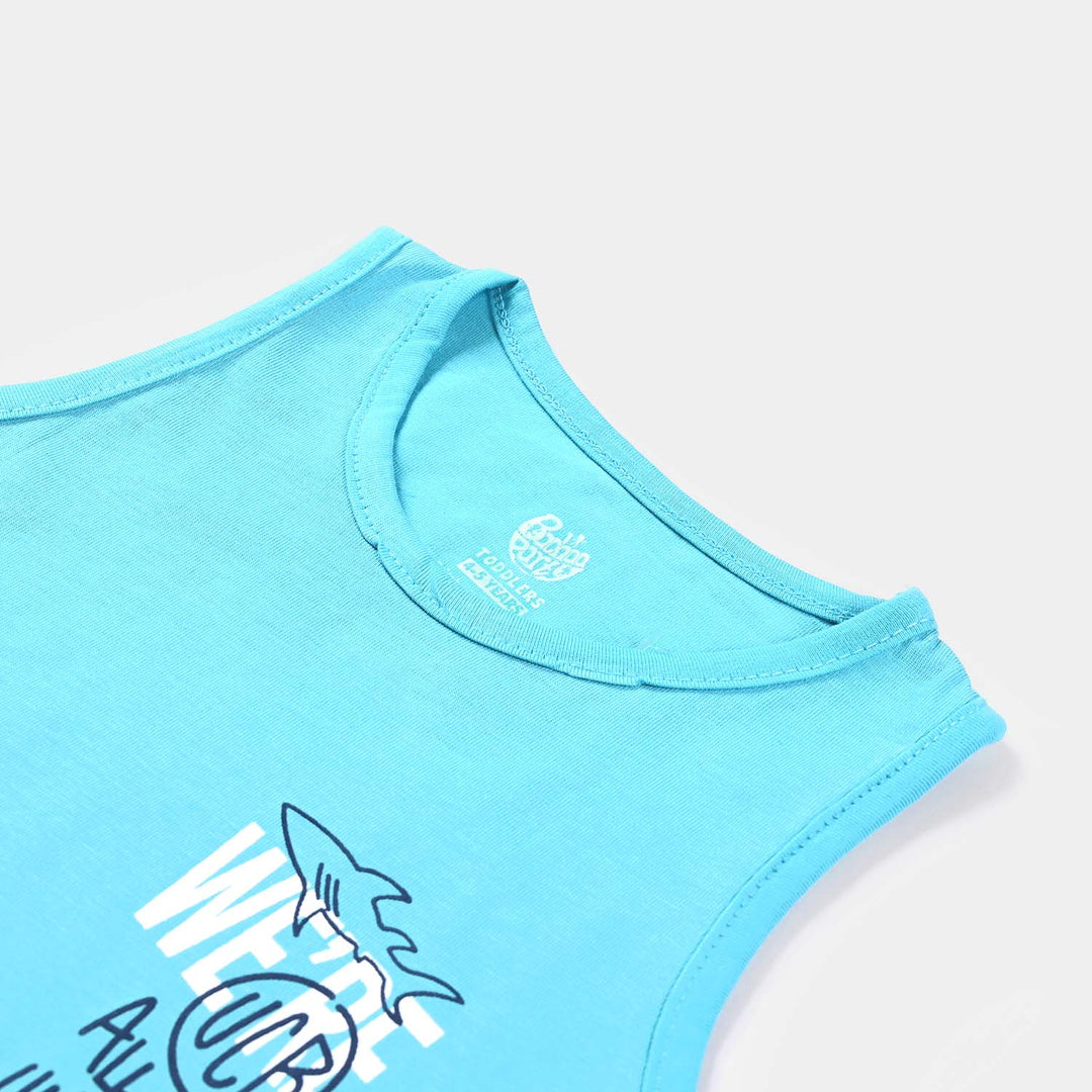 Boys Slub Jersey Sando Ocean-Sky Blue