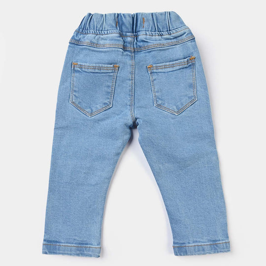 Infant Boys Denim Stretch Pant Monster-Mid Blue