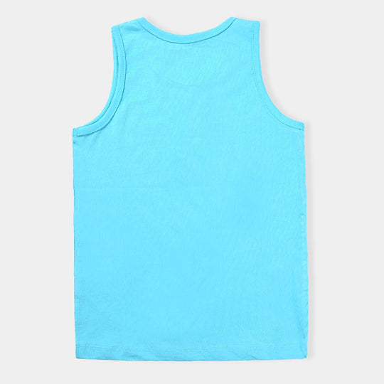 Boys Slub Jersey Sando Ocean-Sky Blue