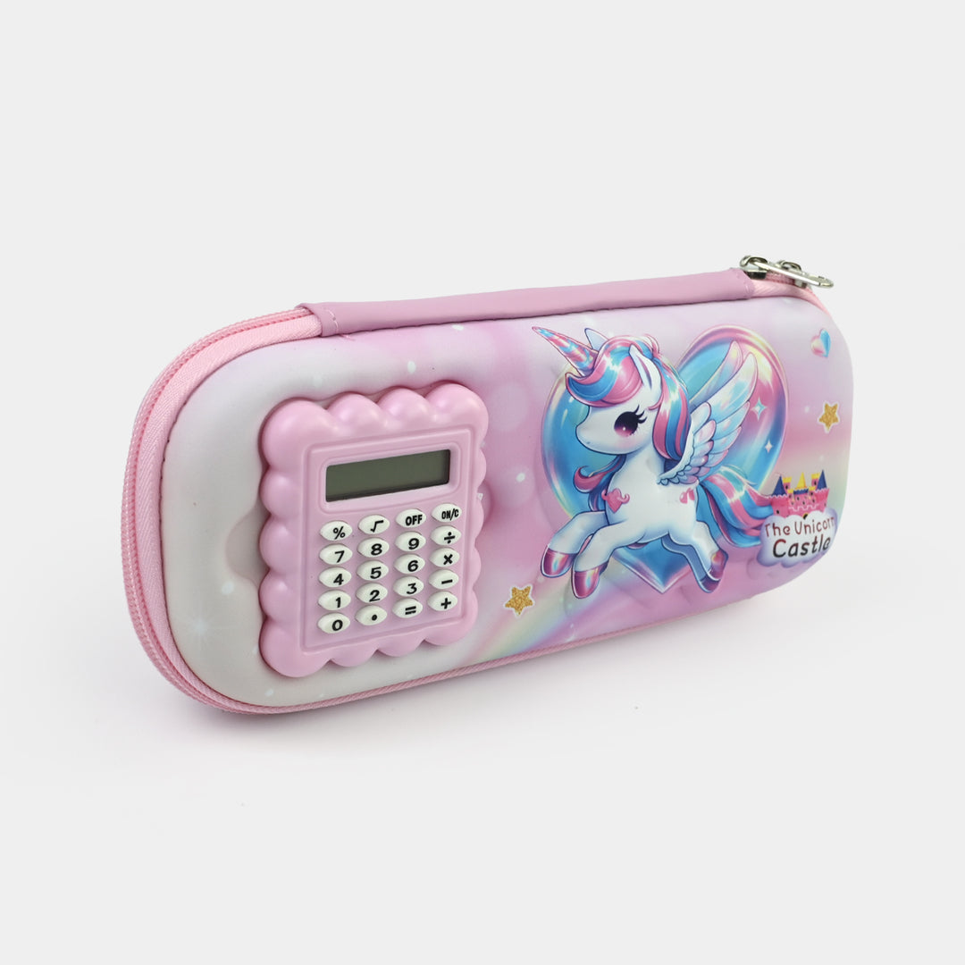 Stationery Pencil Pouch with Built-in Calculator