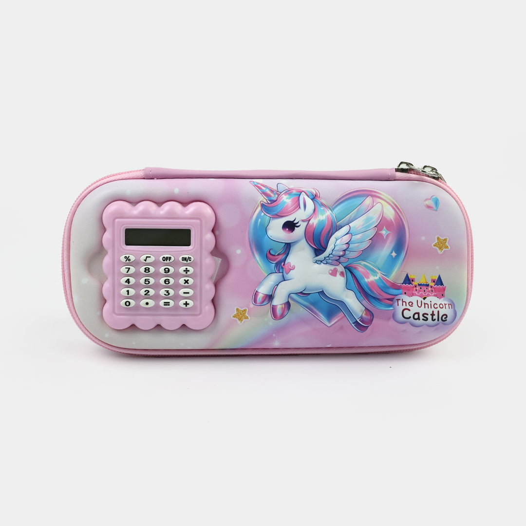 Stationery Pencil Pouch with Built-in Calculator