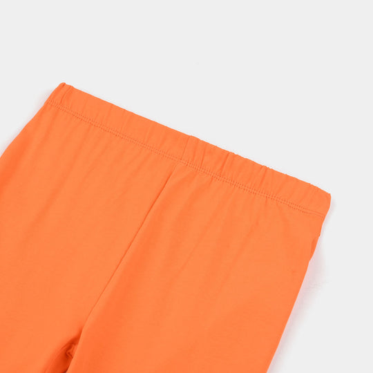 Girls Lycra Jersey Tights - Orange