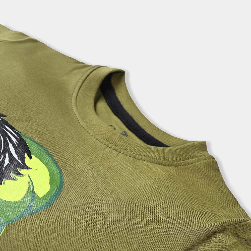 Boys Slub Jersey T-Shirt H/S Character-C. Olive